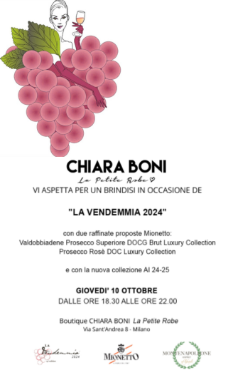 Vendemmia 2024: CHIARA BONI La Petite Robe and Mionetto