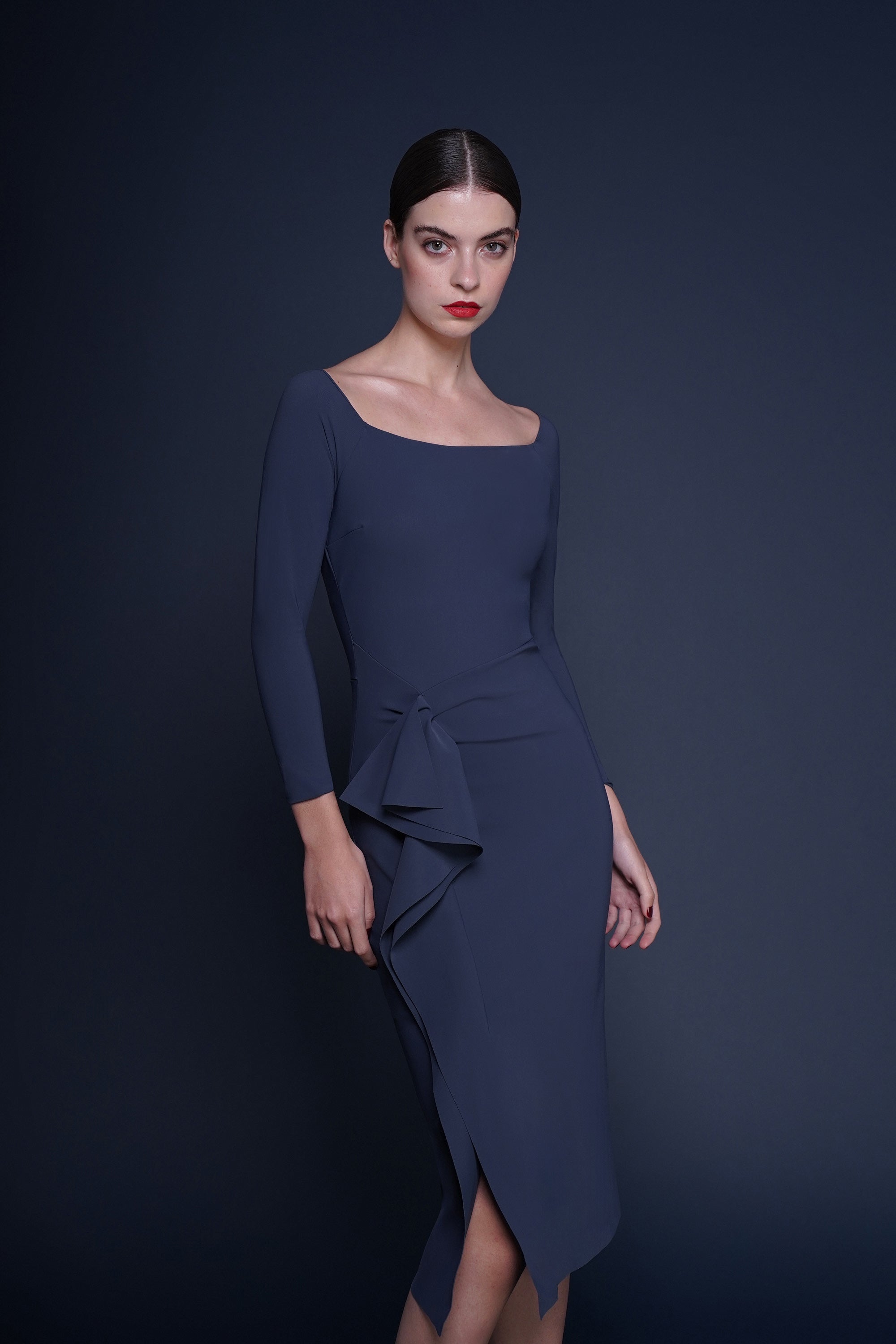 Chiara boni navy shops gown