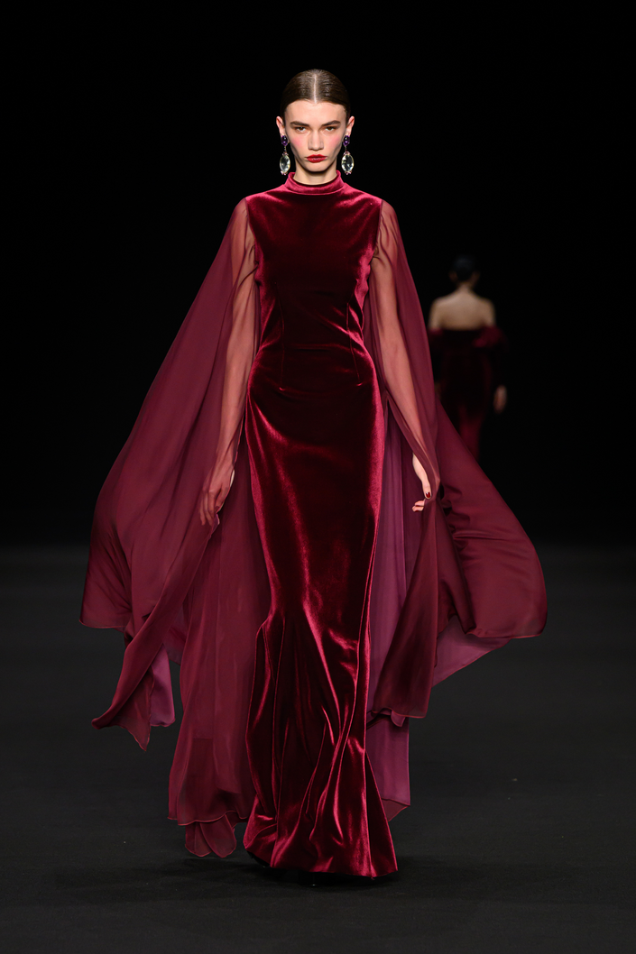 DILLA CHIFFON AND VELVET GOWN