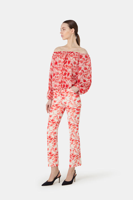 NUCCIA CROP PRINTED PANTS