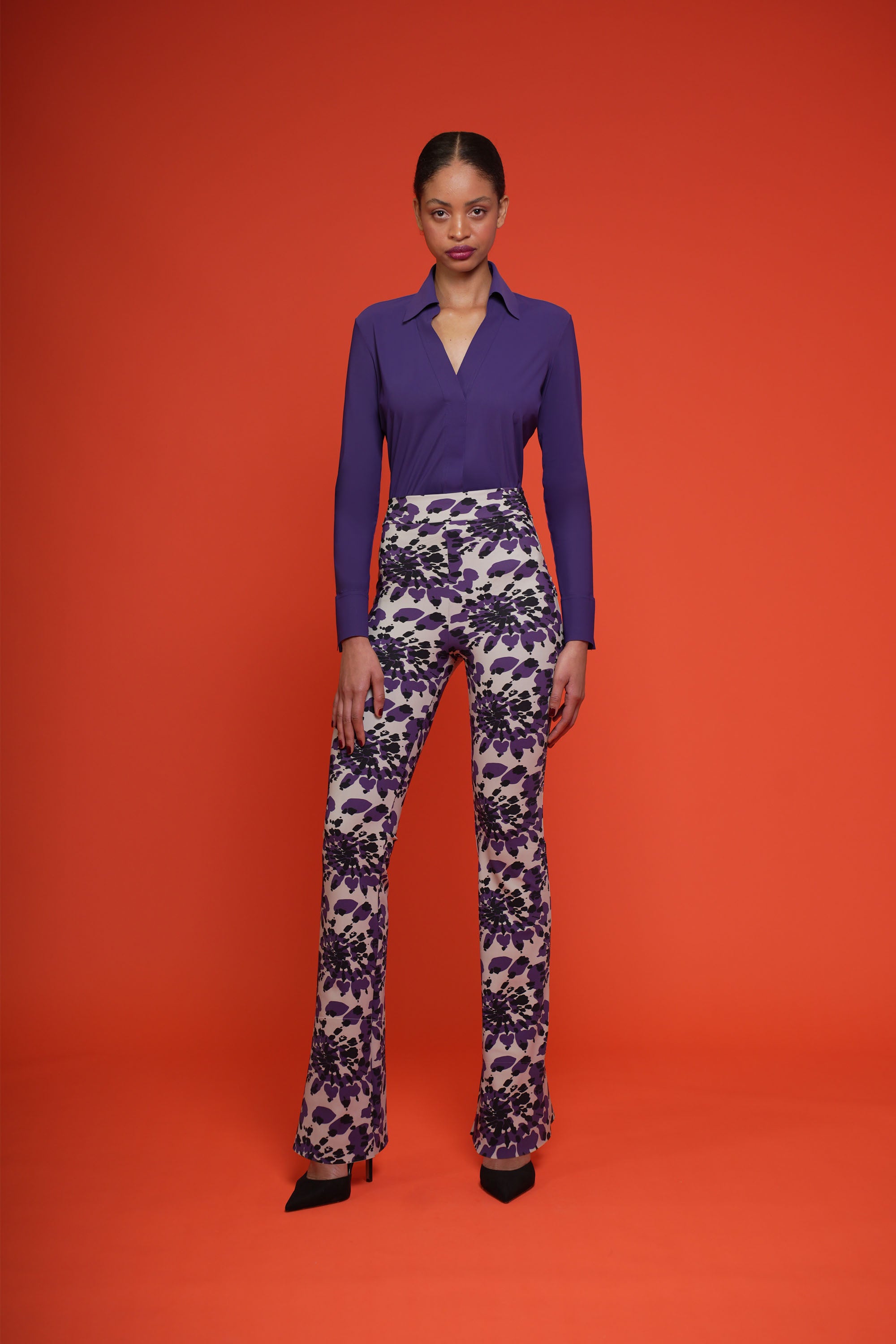 VENUSETTE HIGH WAISTED PRINTED PANTS - Chiara Boni Official